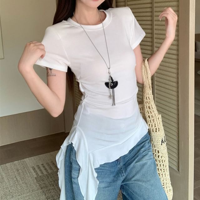 Asymmetrical Ruffle Tee