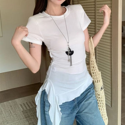 Asymmetrical Ruffle Tee
