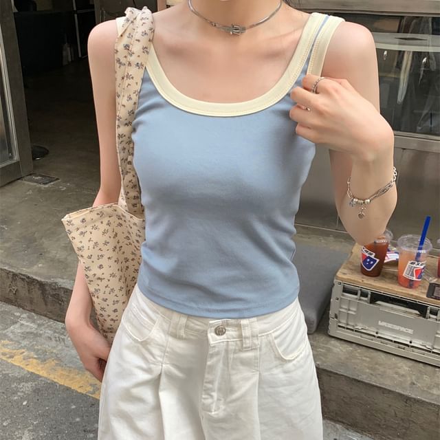 Contrast Trim Tank Top