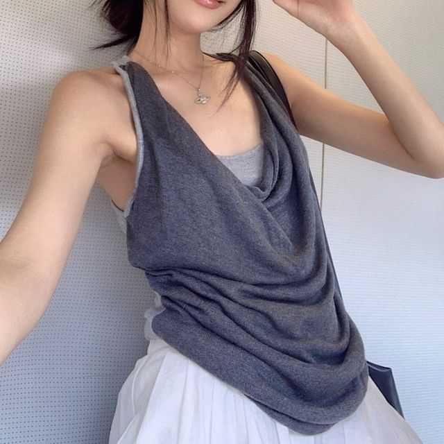 Cowl Neck Halter Camisole