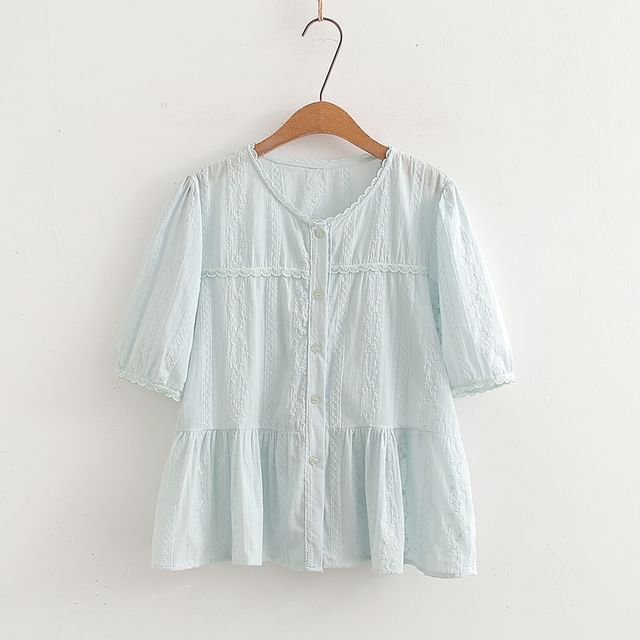 U-Neck Crop Blouse