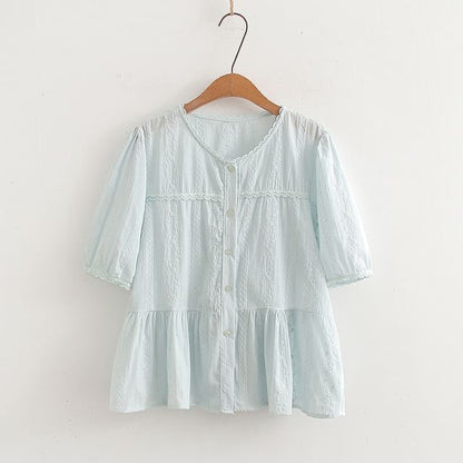 U-Neck Crop Blouse