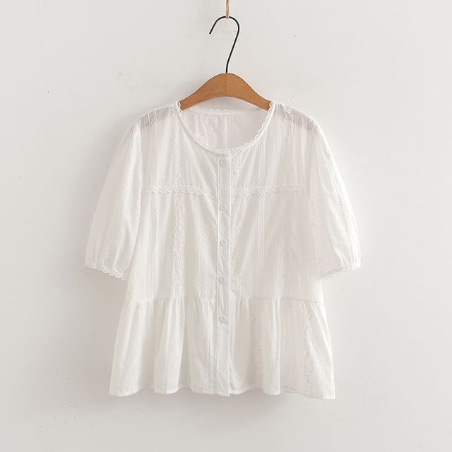 U-Neck Crop Blouse