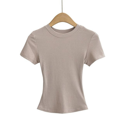 Crewneck Short Sleeve Crop Tee