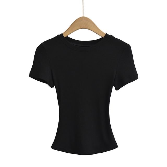 Crewneck Short Sleeve Crop Tee