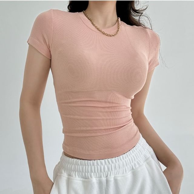 Crewneck Short Sleeve Crop Tee