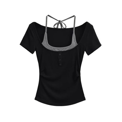 Halter Crop Top Two-Piece Style
