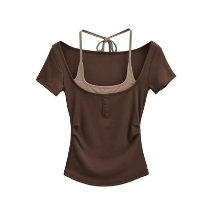 Halter Crop Top Two-Piece Style