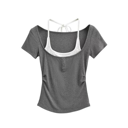 Halter Crop Top Two-Piece Style