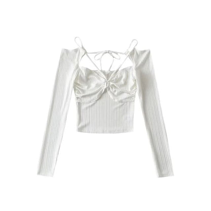 Cutout Long-Sleeve Crop Top
