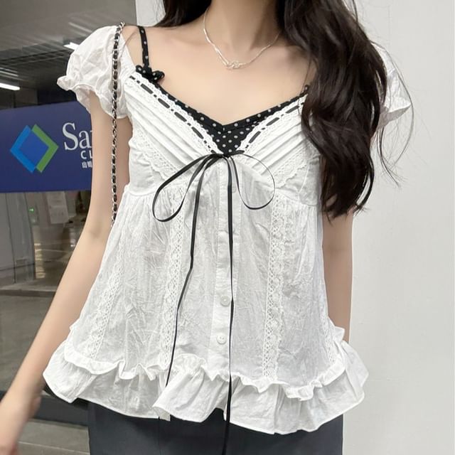 V-Neck Ruffle Tank