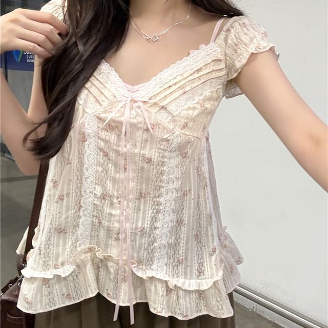 V-Neck Ruffle Tank