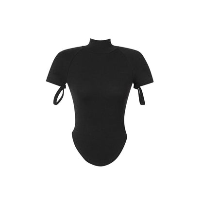 Mock Neck Cropped Tee