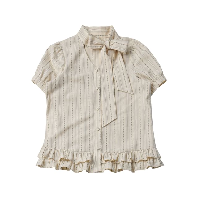 Striped Shirt & Lace Dress Set