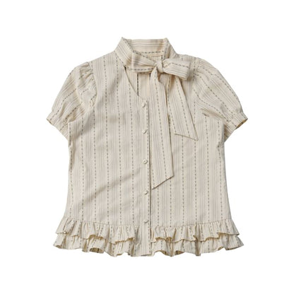 Striped Shirt & Lace Dress Set