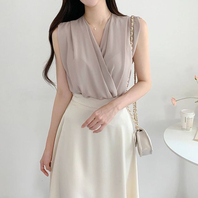 V-Neck Ruched Blouse