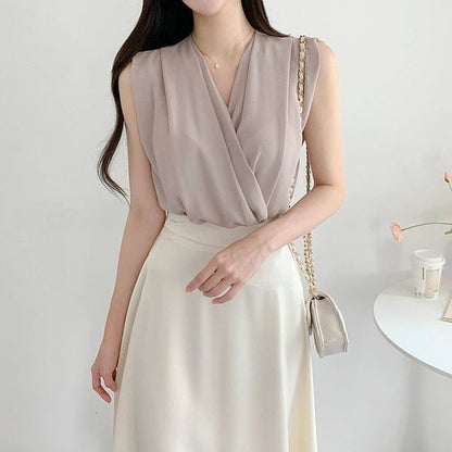 V-Neck Ruched Blouse