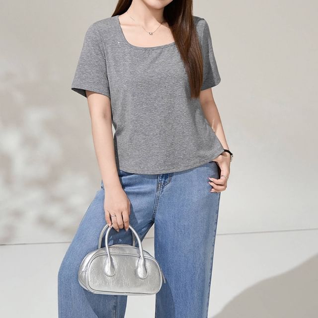 Square-Neck Short Sleeve Tee
