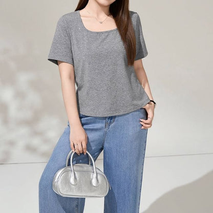 Square-Neck Short Sleeve Tee