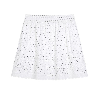 Tie-Neck Tee and Ruffled Mini Skirt
