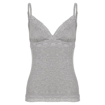 Lace-Trim Slim-Fit V-Neck Camisole Top