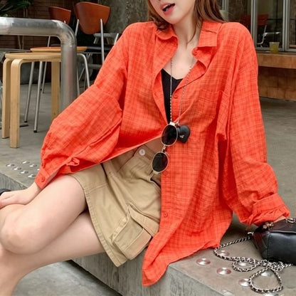 Long-Sleeve Plaid Button-Up Shirt