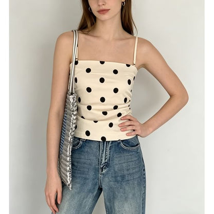 Polka Dot Slim-Fit Camisole Top