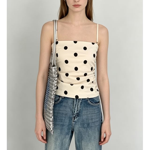 Polka Dot Slim-Fit Camisole Top