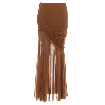 Asymmetric Sleeveless Crop Top and High Waist Mermaid Skirt Set