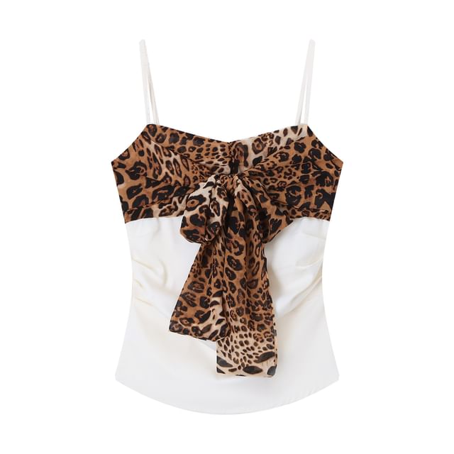 Leopard Panel Camisole with Snake Print Midi Skirt Set