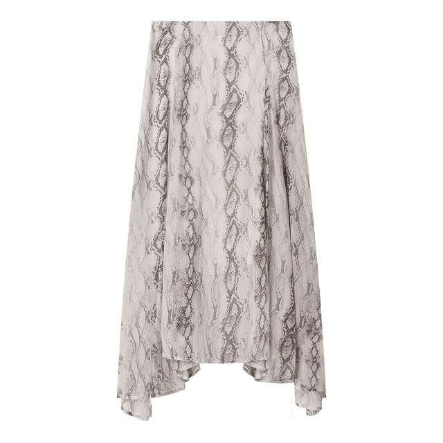 Leopard Panel Camisole with Snake Print Midi Skirt Set