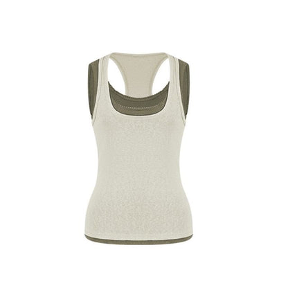 Scoop Neck Mock Two Piece Tank Top
