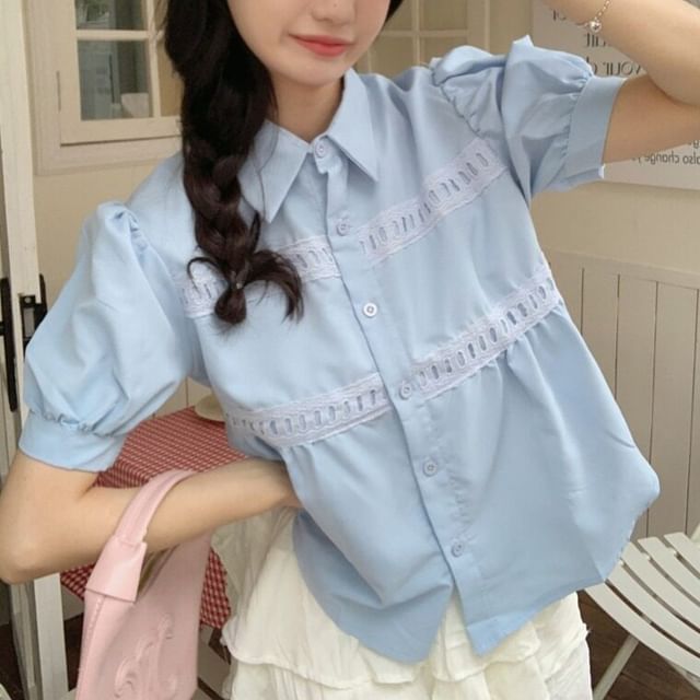 Puff Sleeve Striped Shirt