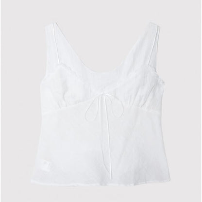 Lace Trim Sleeveless Blouse
