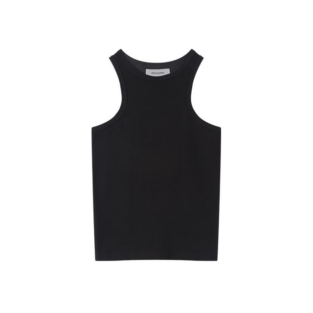 Solid Crew Neck Tank Top