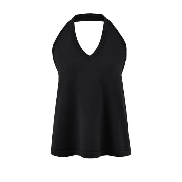 Flowy Halter Neck Solid Top