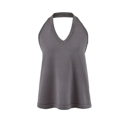 Flowy Halter Neck Solid Top