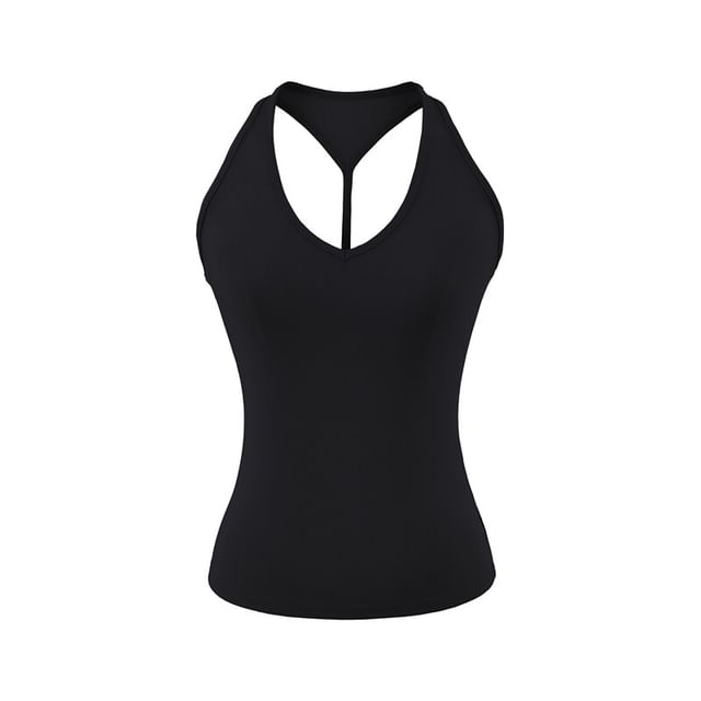 Racerback Sleeveless Solid Crop Top
