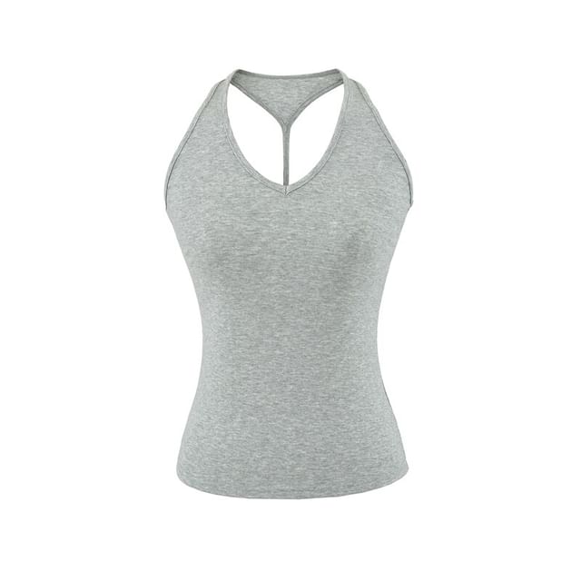 Racerback Sleeveless Solid Crop Top