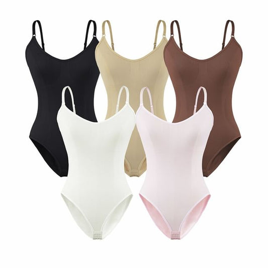 Spaghetti Strap Solid Bodysuit Top