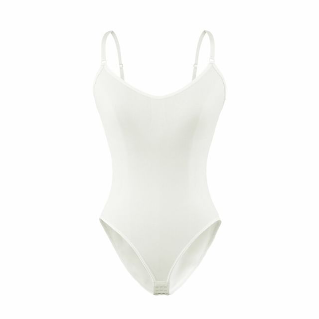 Spaghetti Strap Solid Bodysuit Top