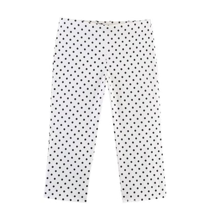 Capri Pants & Lace-Up Polka Dot Shirt Set