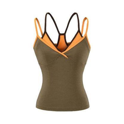 Contrast Trim Mock Two-Piece Camisole
