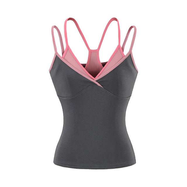 Contrast Trim Mock Two-Piece Camisole