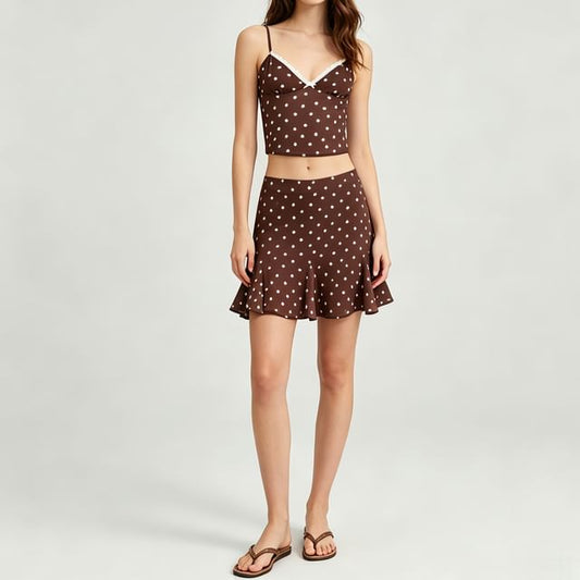 Patterned Camisole and Mermaid Skirt Set