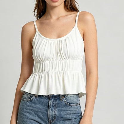 Ruched Scoop Neck Camisole Top