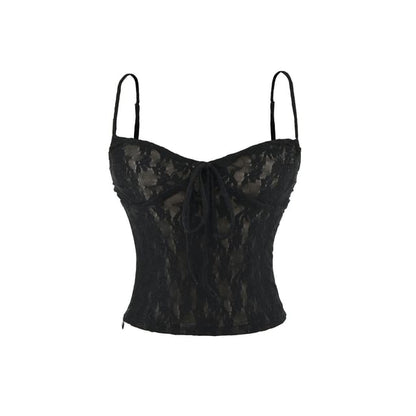 Lace Camisole and Bell Sleeve Cardigan Duo