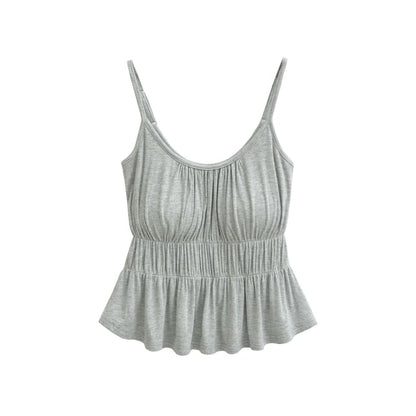 Ruched Scoop Neck Camisole Top