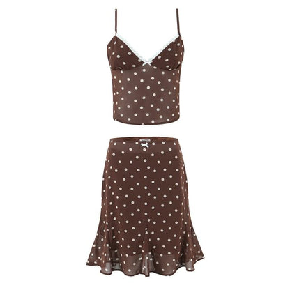 Patterned Camisole and Mermaid Skirt Set