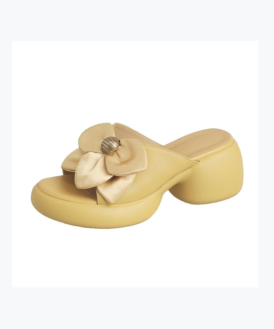 Yellow Boutique Versatile Chunky Heel Slide Sandals Peep Toe XC1014